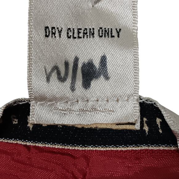 FIX Peter Martin Red Silk Pants Gold Embroidered  Tropical size 14 Fully Lined - Picture 12 of 12